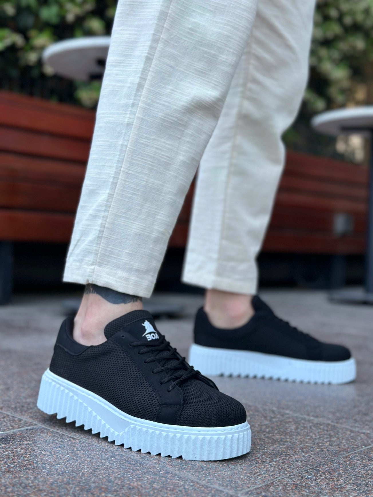 BA0803 BOA High Top Knit Black Men's Sneakers