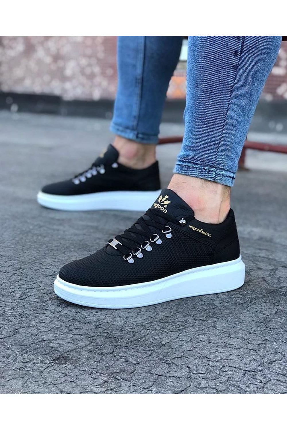 Black Men's Casual Shoes - Wagoon WG047