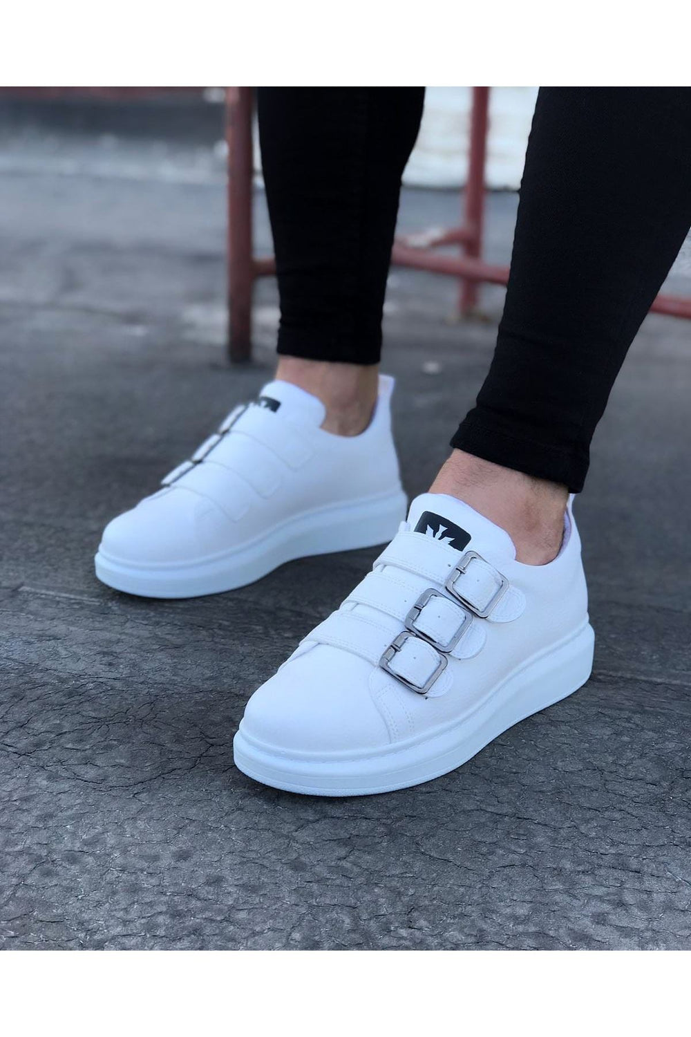 White-Capped Thick Sole Men's Shoes