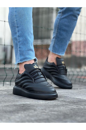 Wagoon WG094 Charcoal Leather Men's Casual Shoes