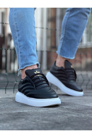 Black Leather Men's Casual Shoes
