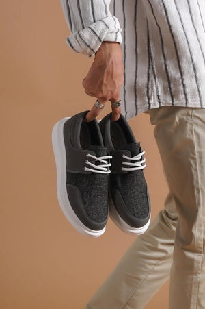 Gray Lace-Up Men's Casual Shoes KB-042