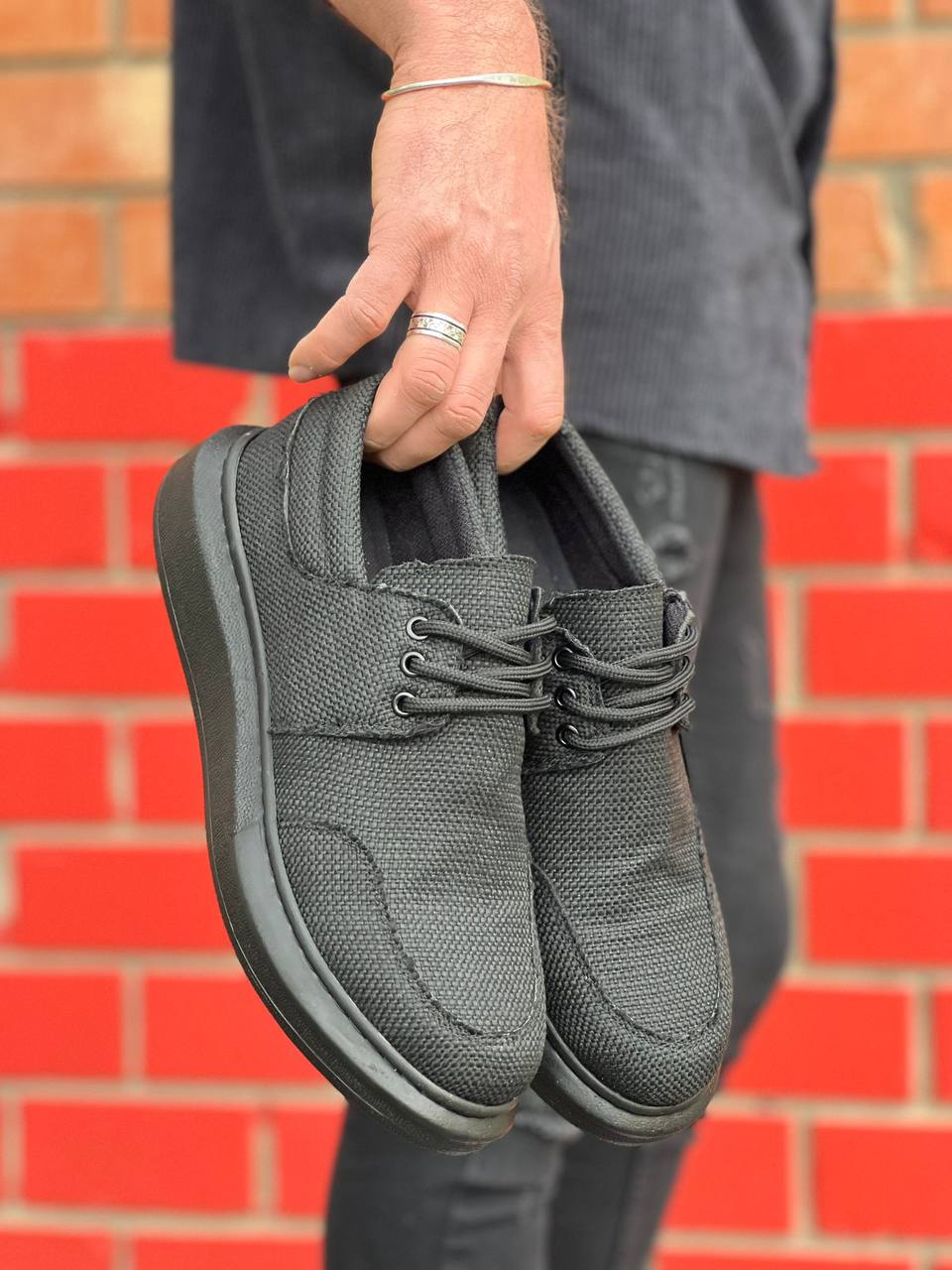 Lace-up Charcoal Daily Men's Shoes