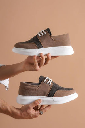 Lace-Up Tan Casual Men's Shoes