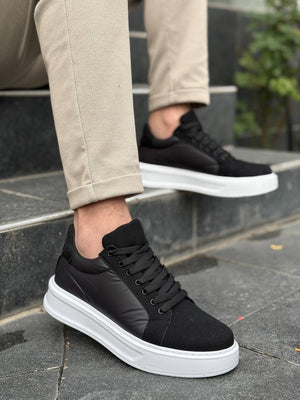 Black Parachute White High Top Casual Sneakers