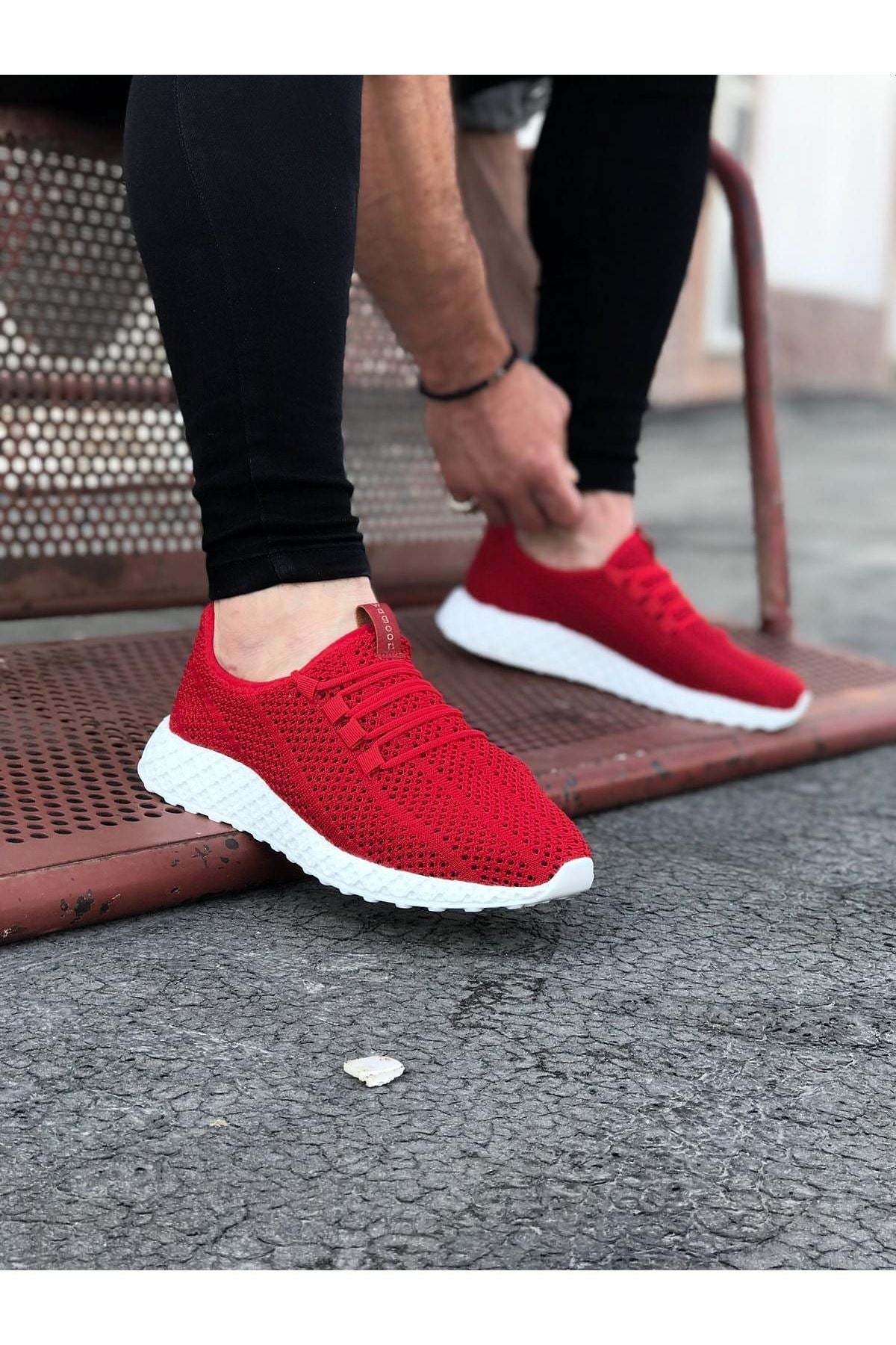 Red Men's Sport Shoes - Wagoon WG205