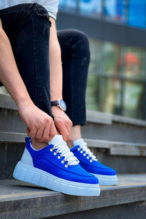 KB-X10 White Suede High Top Casual Sneakers