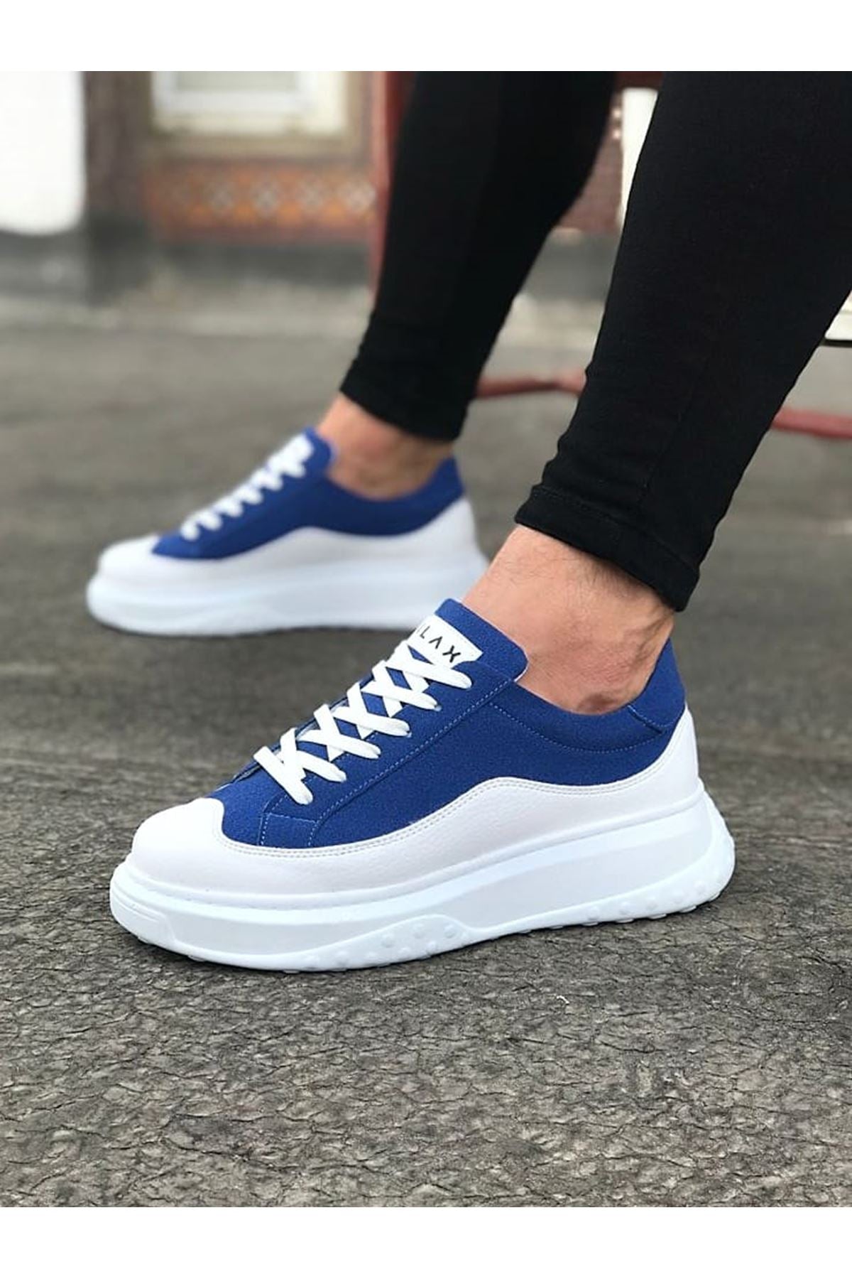 White Blue Men's Sneakers - Wagoon WG507