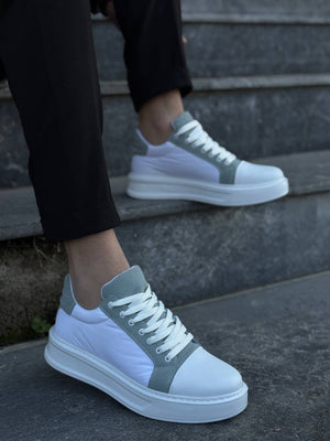 White Baby Blue High Top White Sole Casual Sneakers
