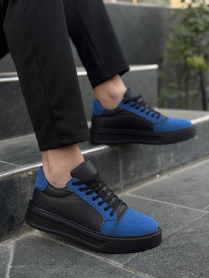 Black Blue High Sole Daily Sneakers
