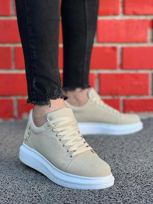 KB047 Beige Suede Men's Casual Shoes