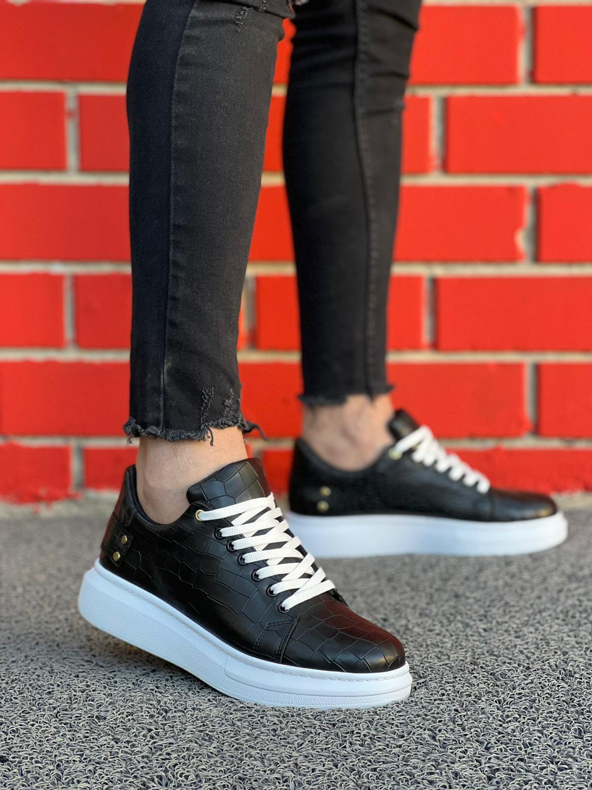 Black Crocodile Men's Casual Shoes - KB047