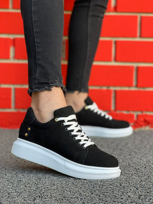 Black Suede Men's Casual Shoes KB047