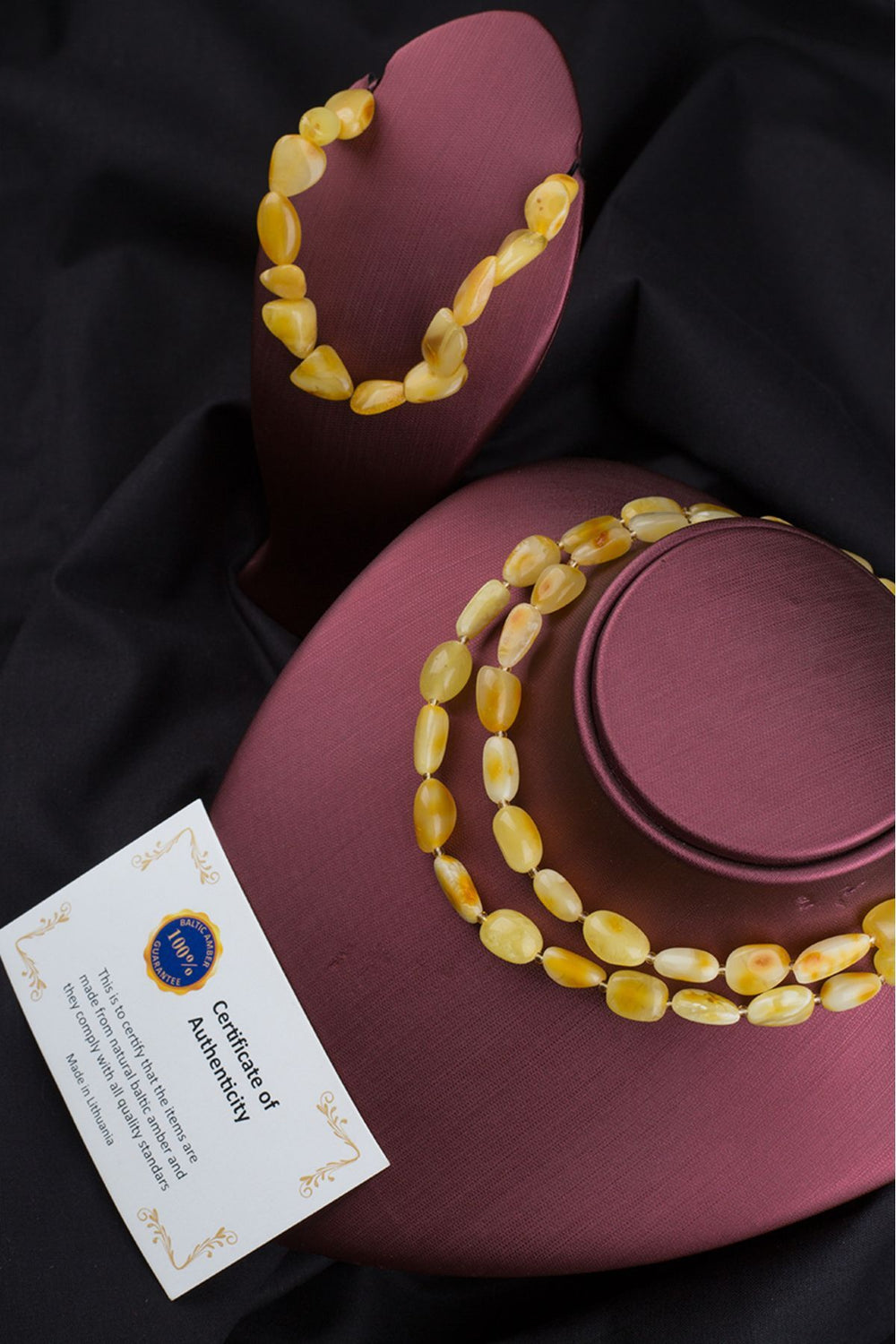 Certified Amber Necklace Bracelet Healing Source for Adults