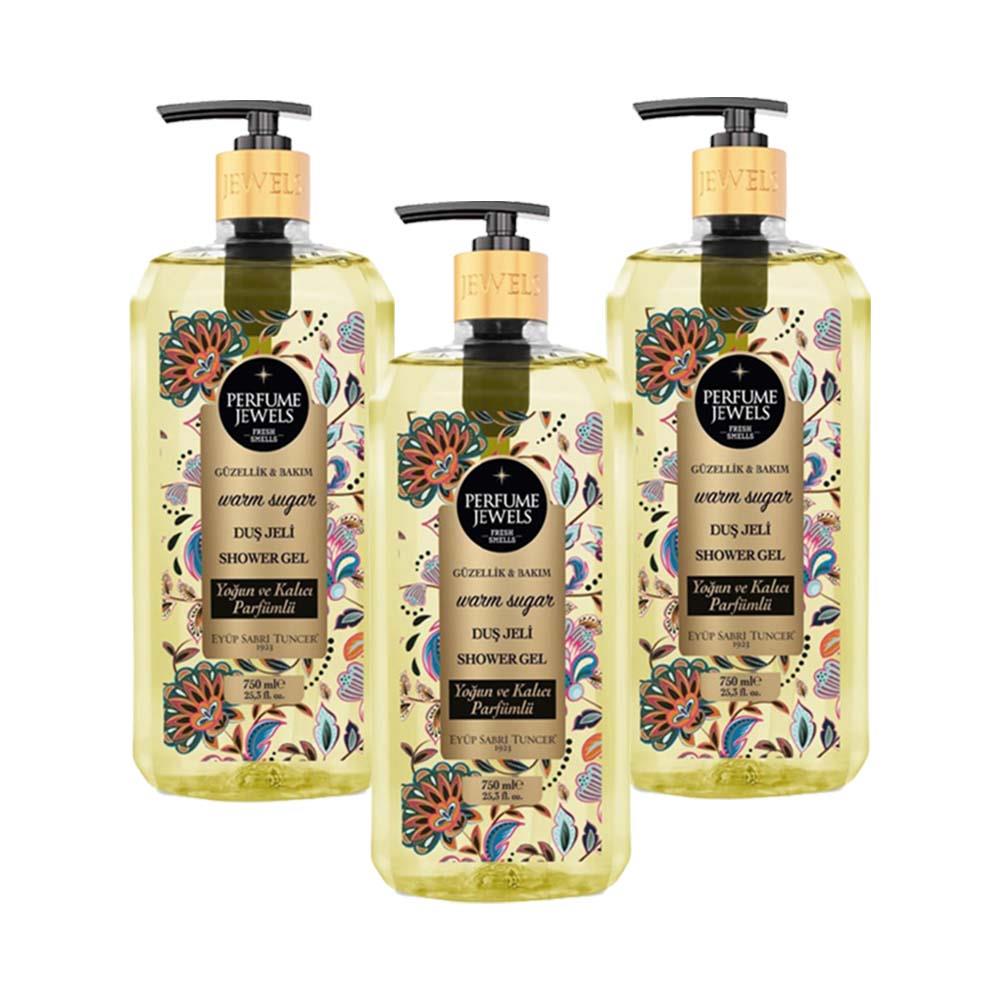 جل استحمام سكر دافئ من أيوب صبري تونجر - 3 عبوات للاسترخاء والعناية