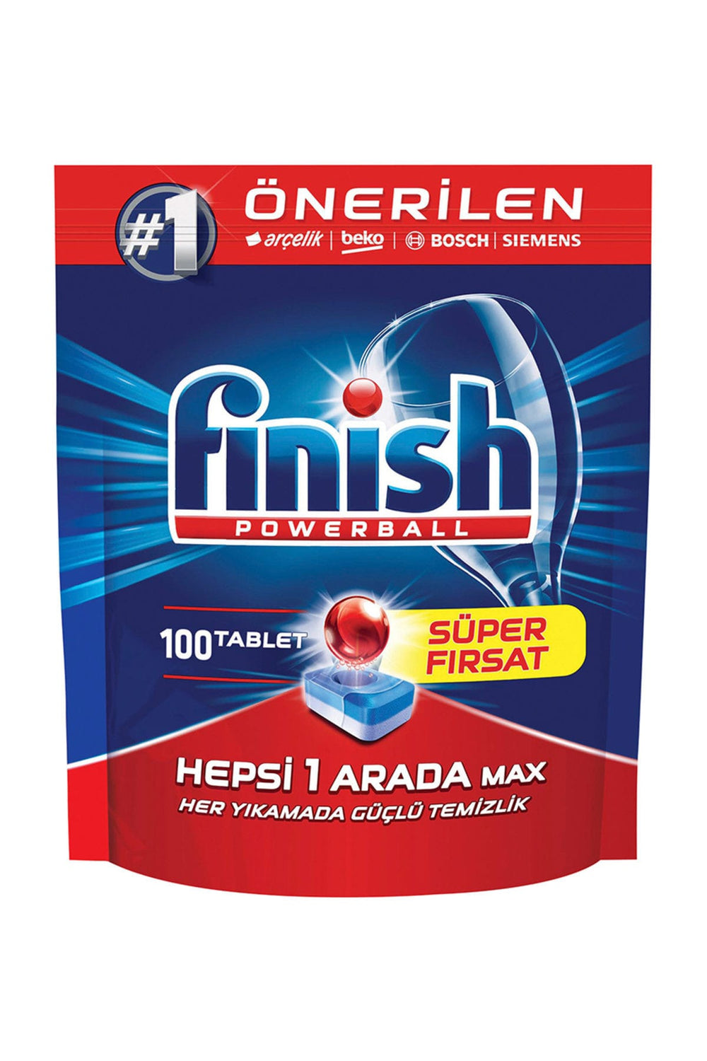 All-in-One Finish: 100 Tablets for Shine & Clean Touch