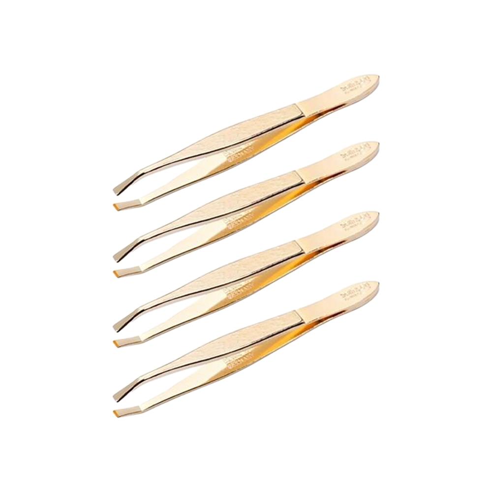 ملقط حواجب دقيق من الستانلس ستيل - 4 قطع