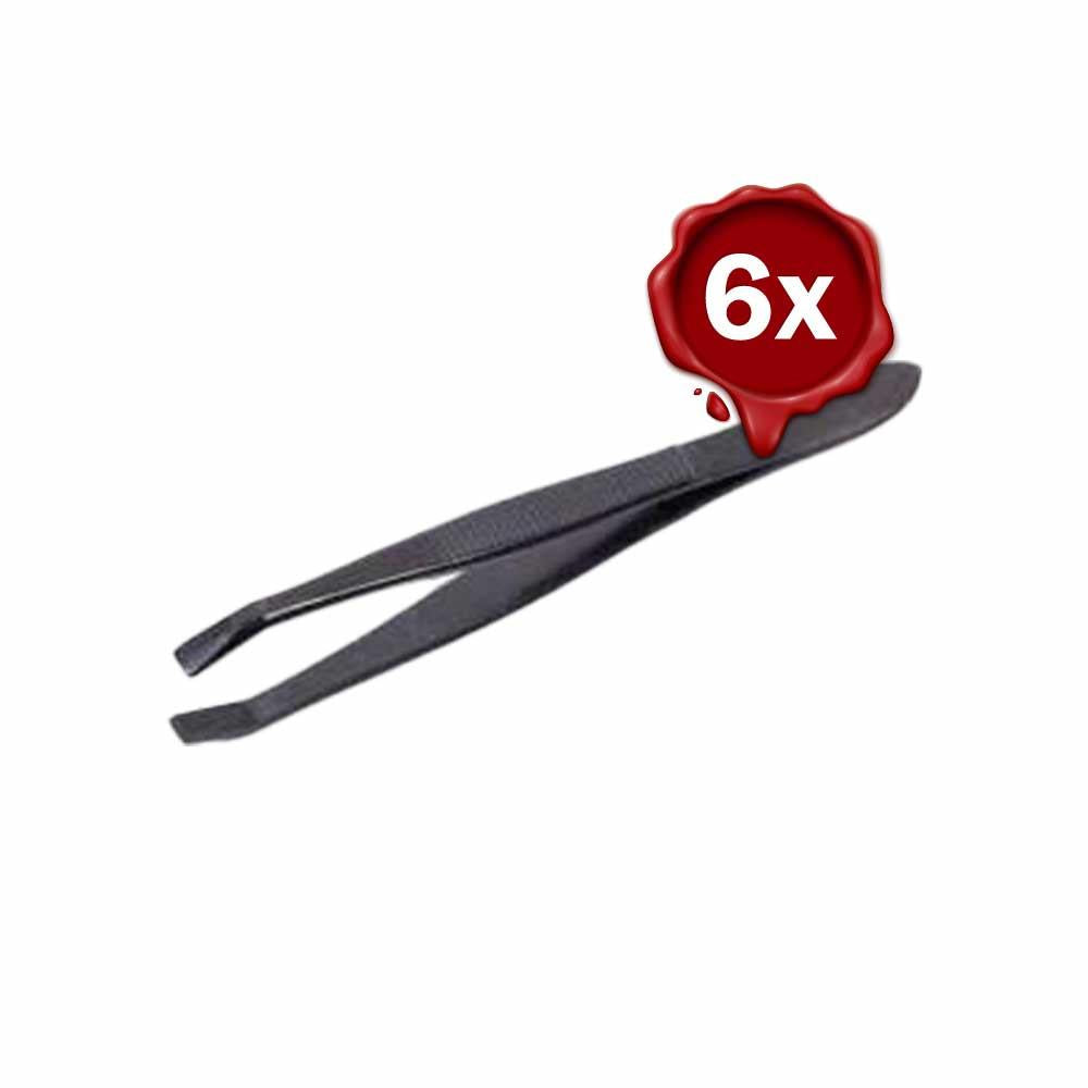 ملقط حواجب من الفولاذ المقاوم للصدأ عالي الدقة - طقم من 6 قطع