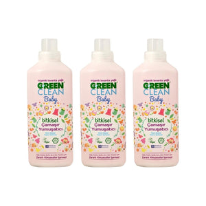 Yo Green Kids Fabric Softener - Gentle on Skin - 1L × 3