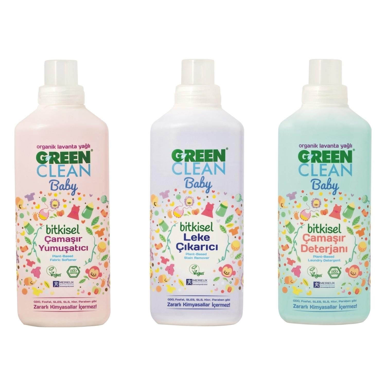 Yo Green Clean Baby Laundry Detergent, Softener, Stain Remover