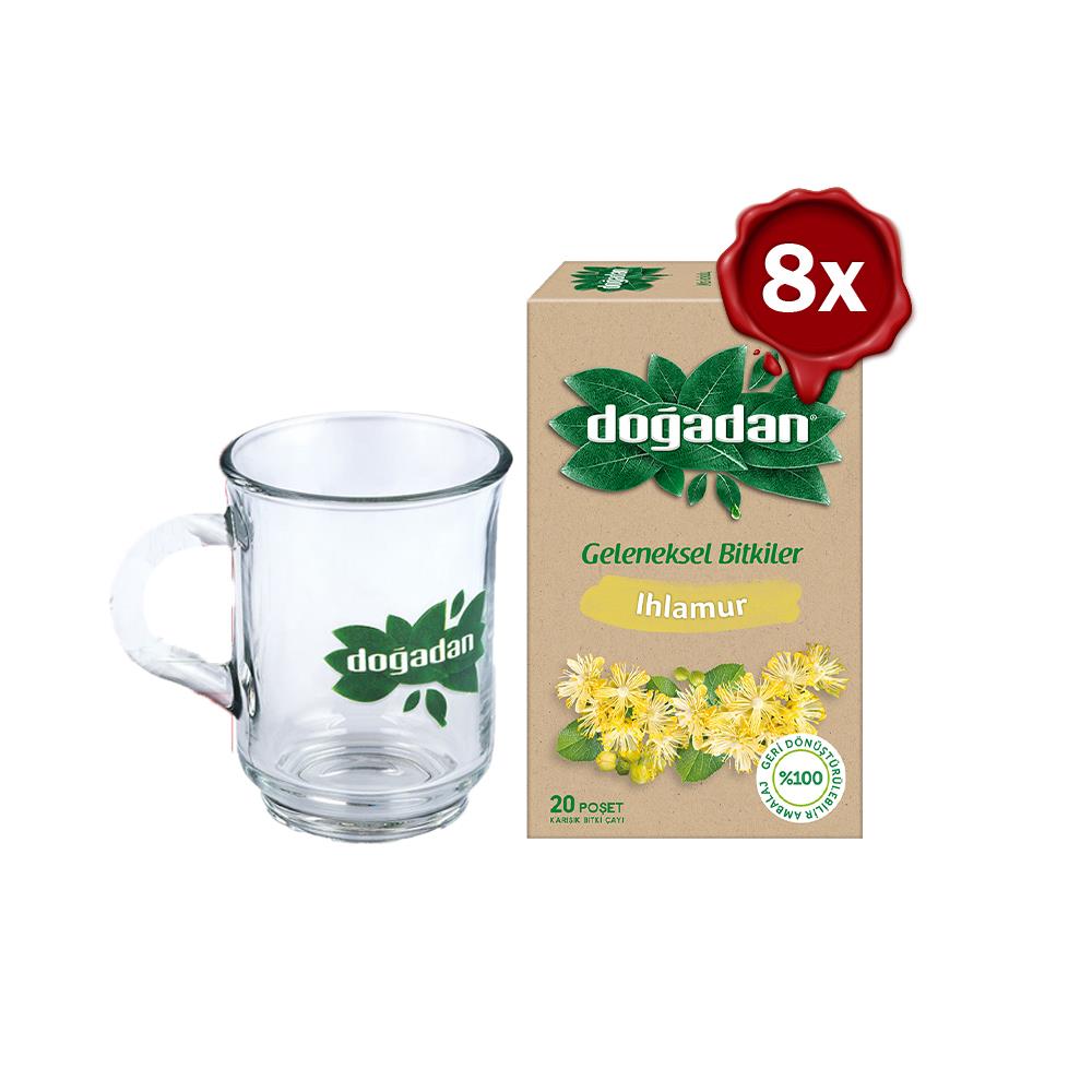 شاي دوغان بالليمون وزهر البرتقال مع كوب هدية مريح