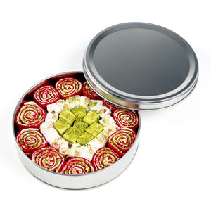 Sultan's Double Roasted Lokum Round Metal Box 450g