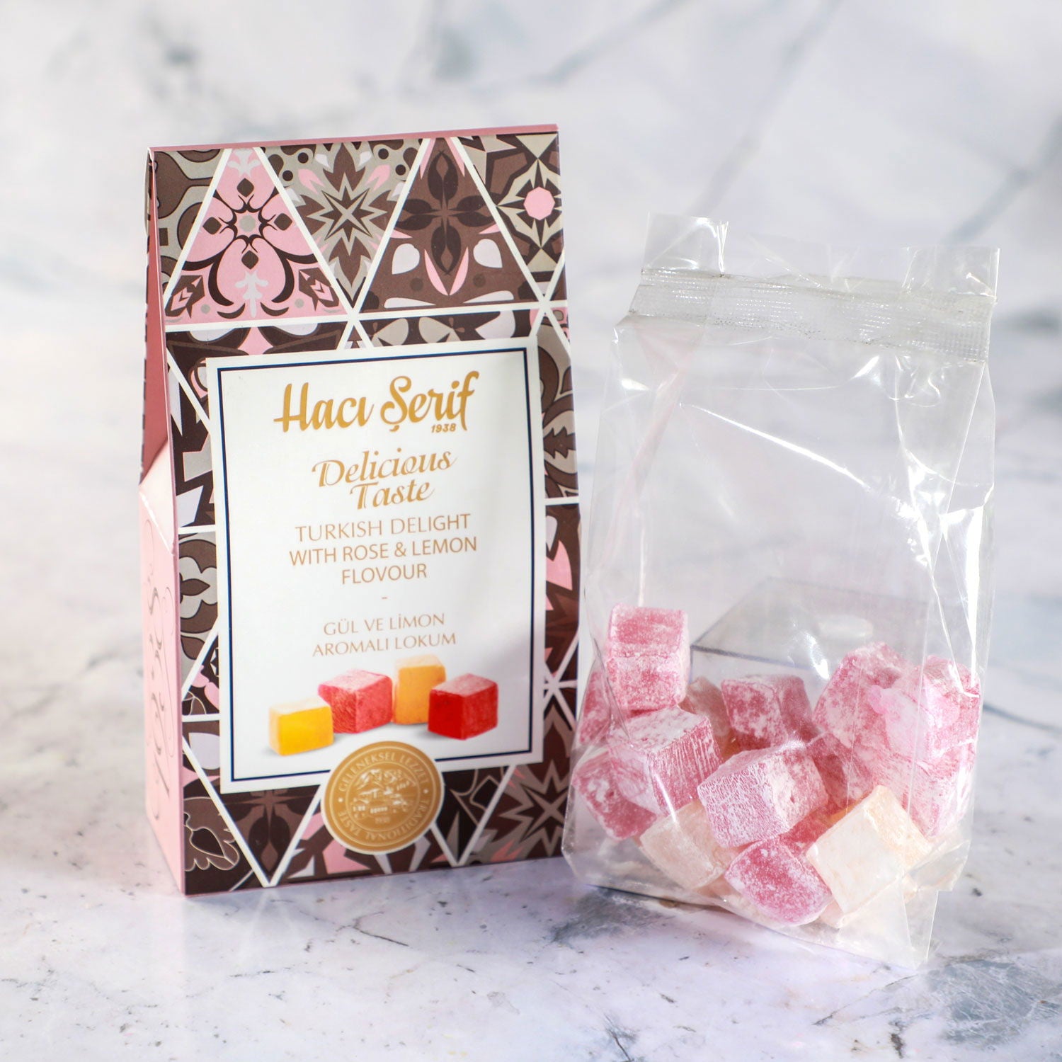 Rose and Lemon Turkish Delight 125g (Square Box)