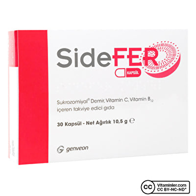 SideFER Sucrosomial Iron with Vitamin C & Vitamin B12 30 Capsules