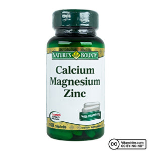 Nature's Bounty Calcium Magnesium Zinc 100 Tablets