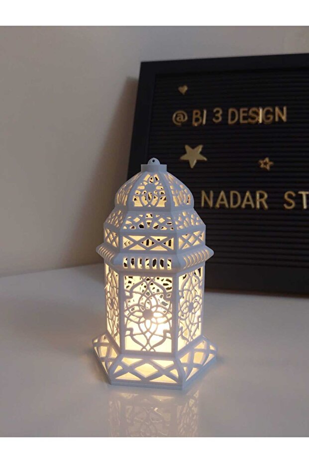 Ramadan Lantern Decorative Oil Lamp - Islamic Decor (Tealight Gift Included)