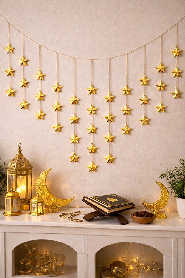 Ramadan Month Star Figured Party Decoration - Hanging String Party Birthday Decor Set