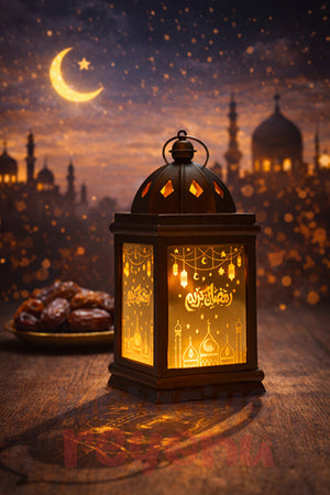 13 cm Copper Color Plastic Ramadan Themed Lantern