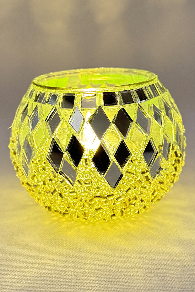 Handcrafted Colored Mosaic Candle Holder - Large Size, Add Elegance to Your Home (Style 1)