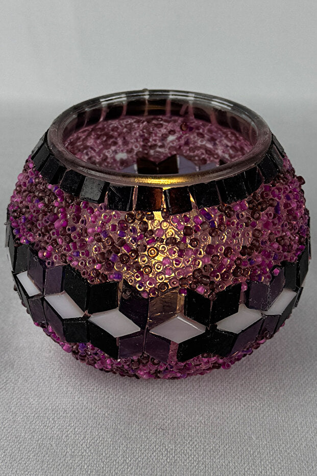 Handcrafted Colored Mosaic Candle Holder - Large Size, Add Elegance to Your Home (Style 3)