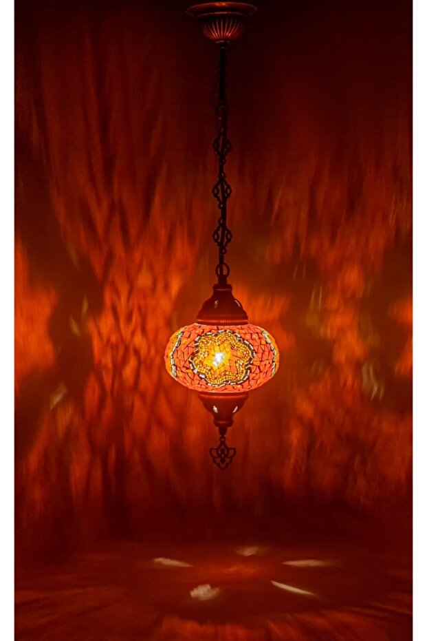 Stained Glass Single Chain Chandelier Mosaic Lamp