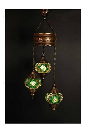 3-Piece Mosaic Pendant Chandelier - Authentic Bohemian