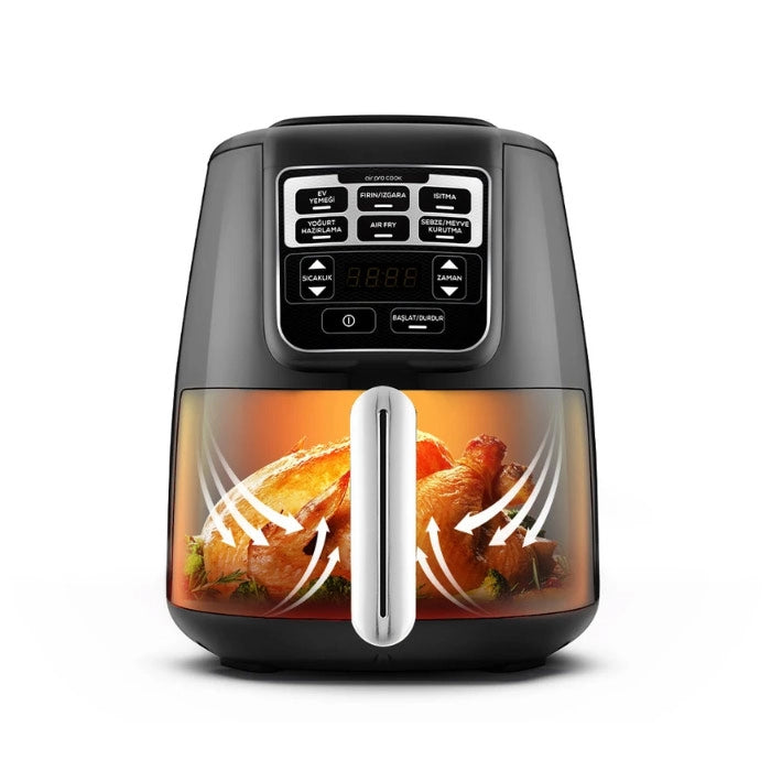 Karaca Air Pro Cook XL 2-in-1 Talking Air Fryer – Black Chrome
