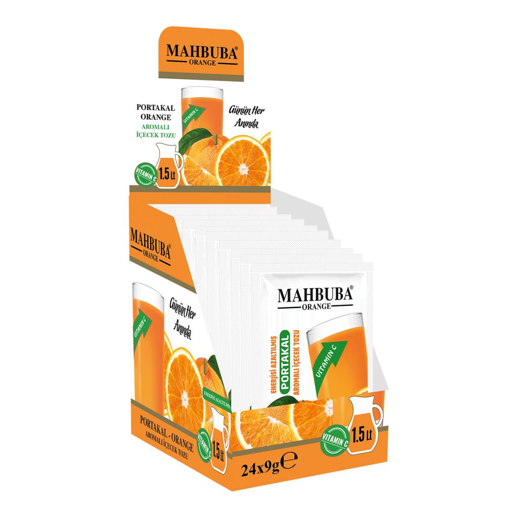 Mahbuba Orange Flavored Instant Cold Drink Powder 24x9g