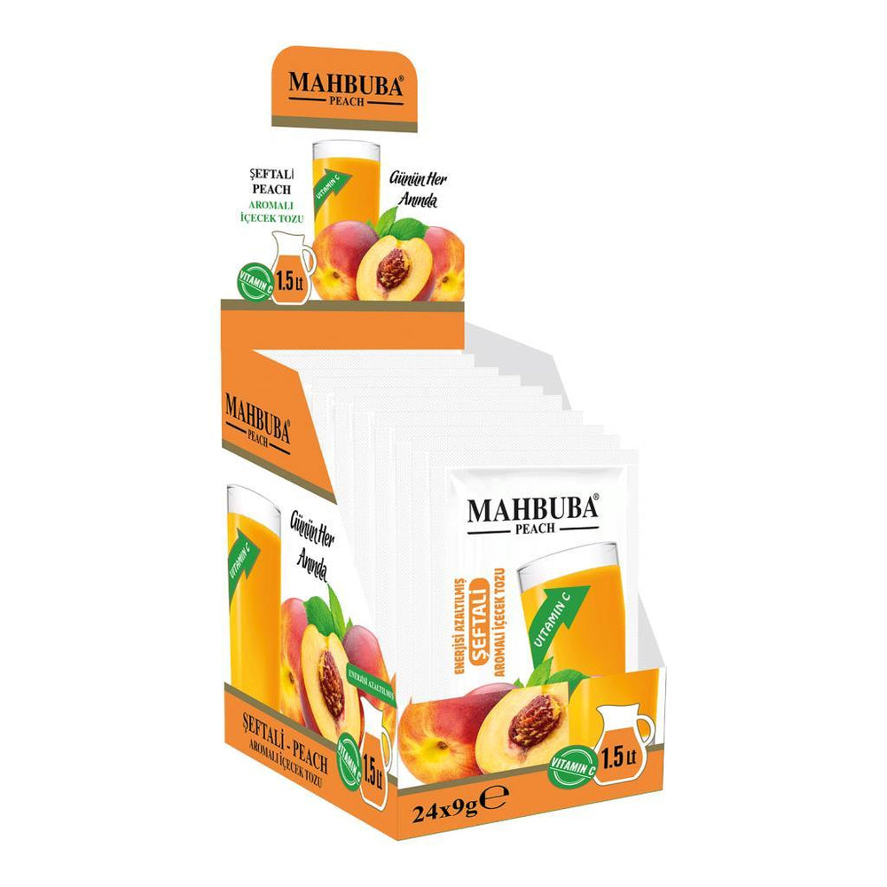 Mahbuba Peach Flavored Instant Cold Drink Powder 24x9g