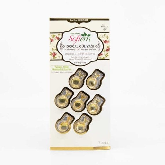 كبسولة زيت الورد + فيتامين هـ للعناية بالبشرة