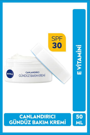 Nivea SPF30 Revitalizing Day Face Care Cream 50ml, Normal Skin, Vitamin E, 24 Hour Moisturizer