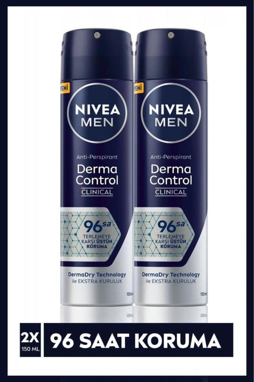 Nivea Men Derma Control Clinical Men's Spray Deodorant 150ml, 96 Hours Superior Protection