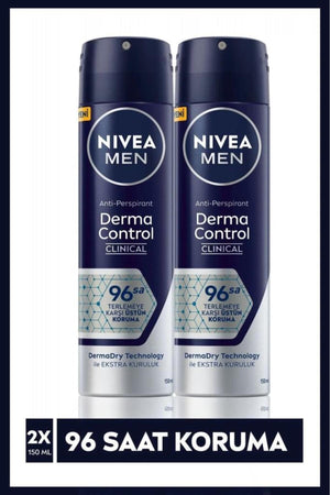 Nivea Men Derma Control Clinical Men's Spray Deodorant 150ml, 96 Hours Superior Protection