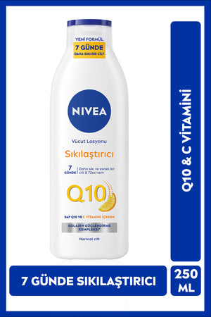 Nivea Q10 7 Day Firming Body Care Lotion 250ml, Vitamin C, Collagen, 72 Hour Moisturizing