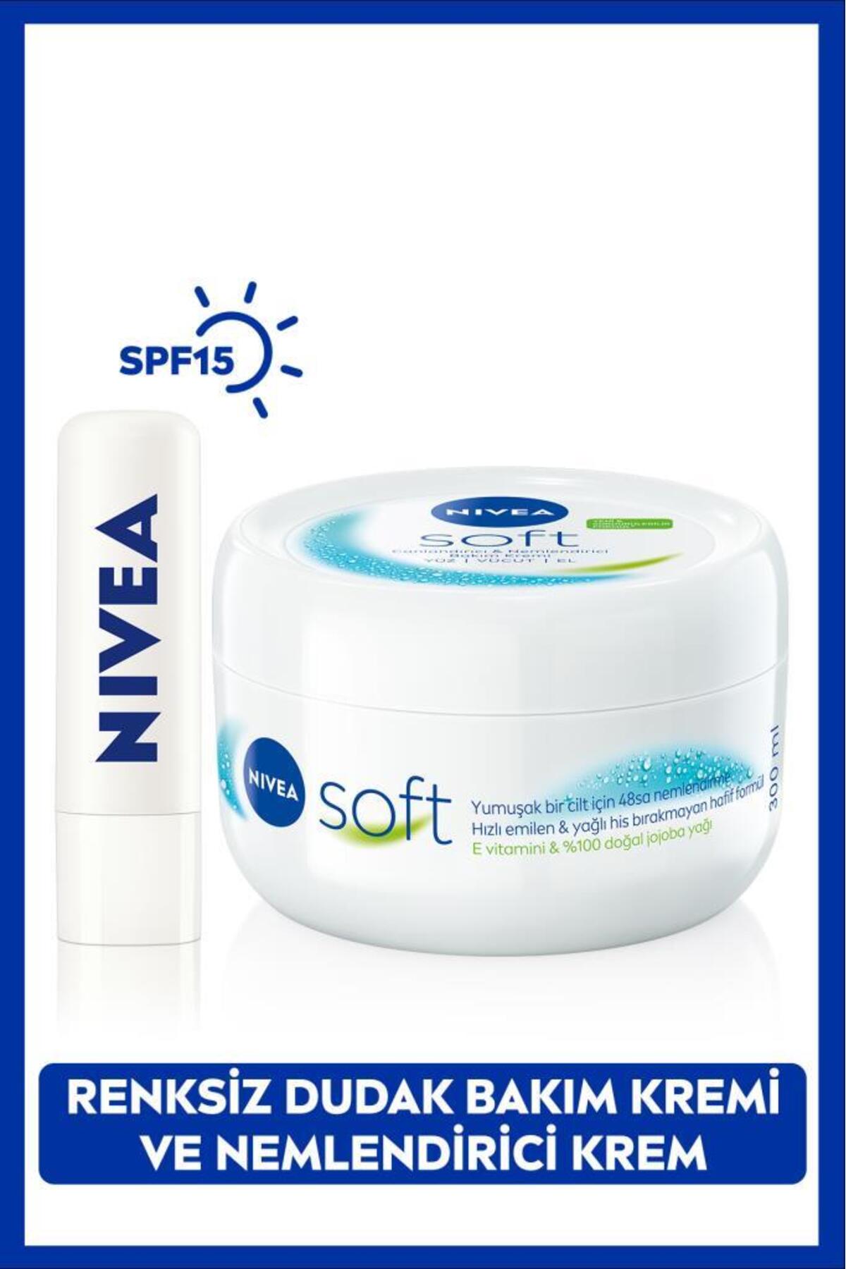Nivea Sunscreen Colorless Lip Care Cream Medrepair Spf15 and Soft Moisturizing Body Care Cream300ml