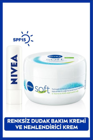 Nivea Sunscreen Colorless Lip Care Cream Medrepair Spf15 and Soft Moisturizing Body Care Cream300ml