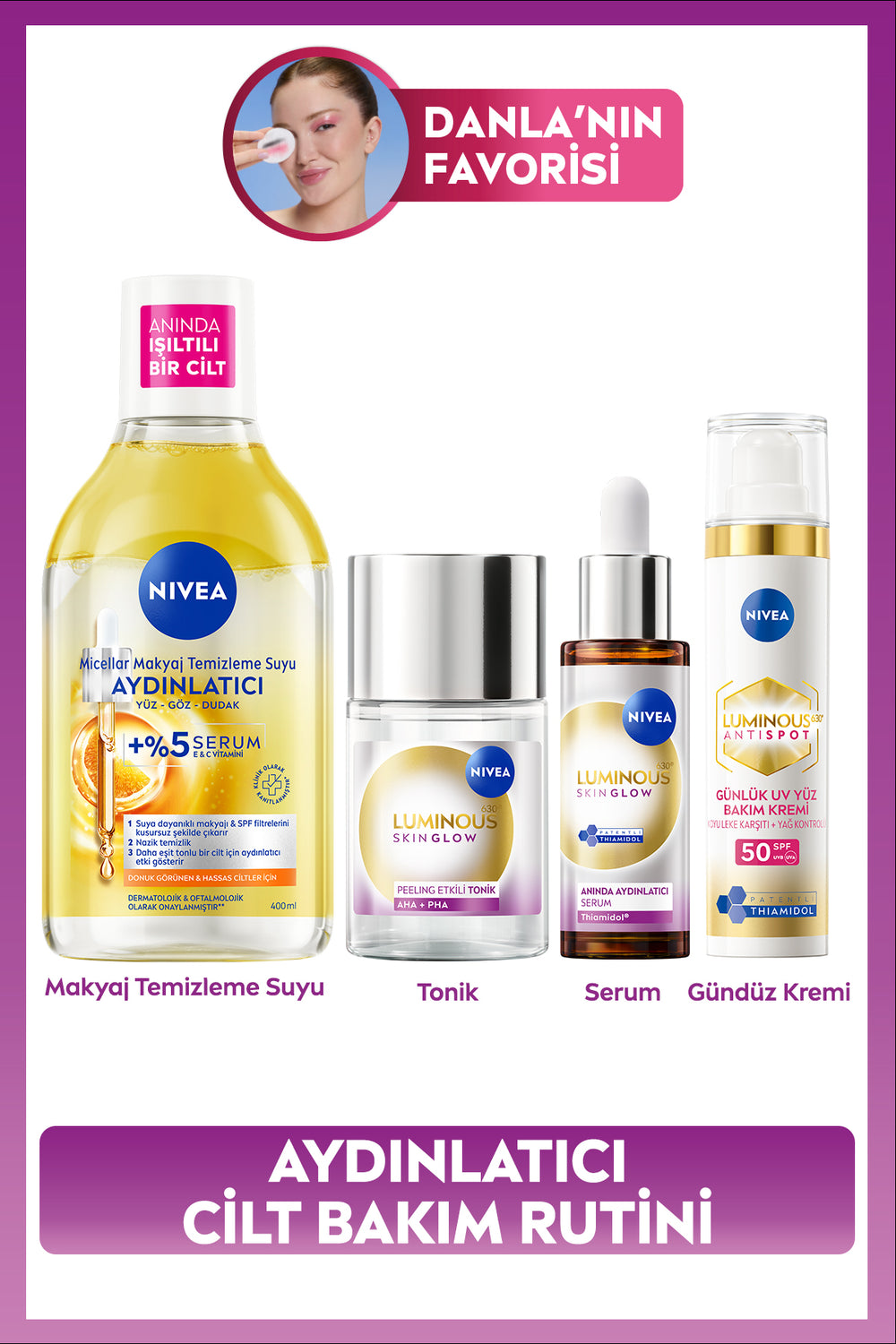 Nivea Brightening Anti-Blemish Dowry Skin Care Set, SPF50 Sunscreen, Moisturizing Day Face Cream