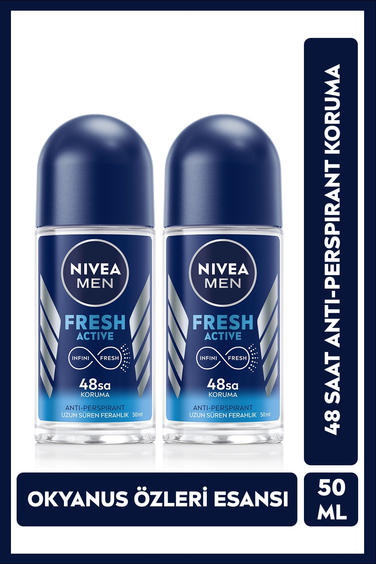 Nivea Fresh Roll On Deodorant 50ml Men's 2-Piece Advantage Pack