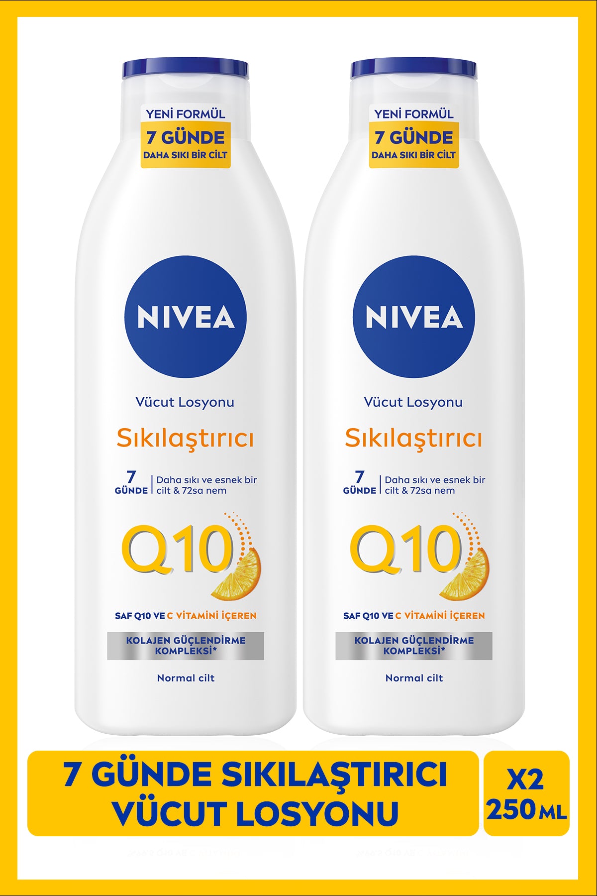 Nivea Q10 7 Days Firming Body Care Lotion 250ml, Vitamin C, Moisturizer, Collagen, X2 Pieces
