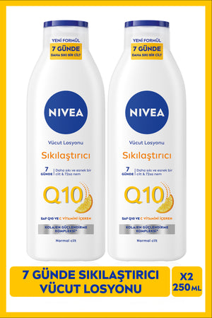 Nivea Q10 7 Days Firming Body Care Lotion 250ml, Vitamin C, Moisturizer, Collagen, X2 Pieces